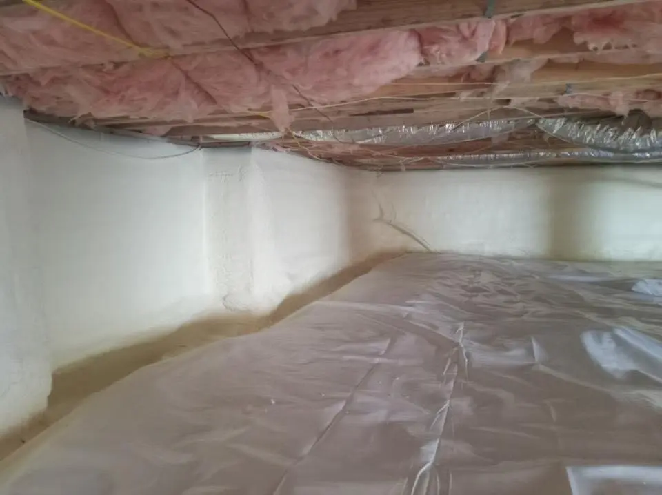 Crawl space encapsulation with closed-cell spray foam for Metal Roof Coating in Elma